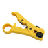 All-In-One Stripping Tool Universal Cable Wire Stripper, Coaxial Cable andWire Cutting Tool Multifunction Coax Stripper for Flat or Round Yellow