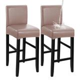 Bar Stool Covers,2 Pack Stretch Waterproof PU Bar Stool Covers with Backs Bar Stool Chair Covers Barstool Covers Slipcovers with Back Pub Counter Stool Chair Covers Coffee