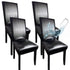 Chair Covers for Dining Chairs Set of 4, Super Stretch Waterproof Kitchen Chair Covers Thickened Washable Dining Chair Slipcovers Black Chair Seat Covers for Dining/Kitchen/Banquet