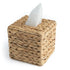 Water hyacinth grass Tissue Box Cover, Rustic Decorative Wicker Water Hyacinth Tissue Box Cover Square for Desk Home spa Office (14.5*14.5*15cm)