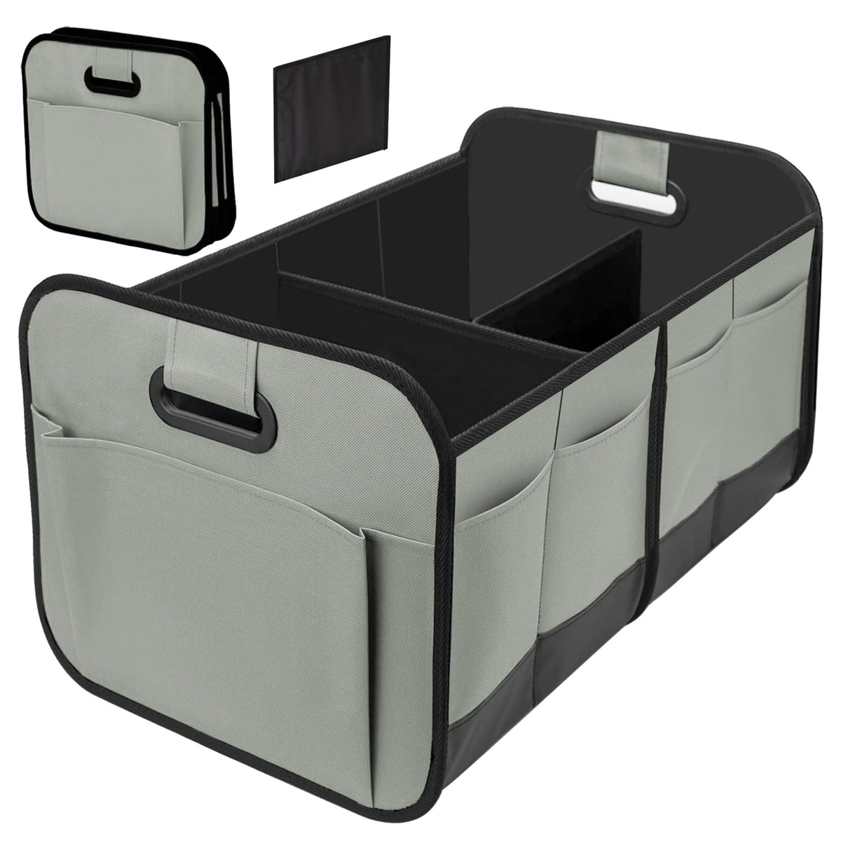 Car Trunk Organizer, Car Storage Organizer with 70L Large Capacity Waterproof Collapsible and 10 Pockets, Oxford,Trunk Organizer for Car （Grey）