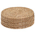 6pcs 11cm  Round Rattan Placemats,Natural Hand-Woven Water Hyacinth Placemats,Farmhouse Weave Place Mats