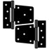 Self-Closing Spring Gate Hinge Heavy Duty Automatic T Hinges Steel Black Finish with Screws 2-Pack for Wood Fence Gate Vinyl Shed Door