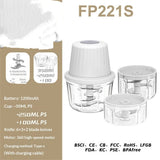 Mini Food Processor Cordless Set with Multiple 3*(350ml+250ml+100ml) Bowls＆ 6+3+2 Blades, Small Garlic Chopper Mincer, USB Rechargeable Battery Vegetable Chopper,Wireless Electric Meat Blender Grinder