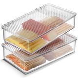 Bacon Container For Refrigerator (2 Pack) Fridge Storage Organizer | Cheese & Deli Storage Container | Bacon Keeper | Cold Cuts Meat Saver | Cheese Holder, BPA Free