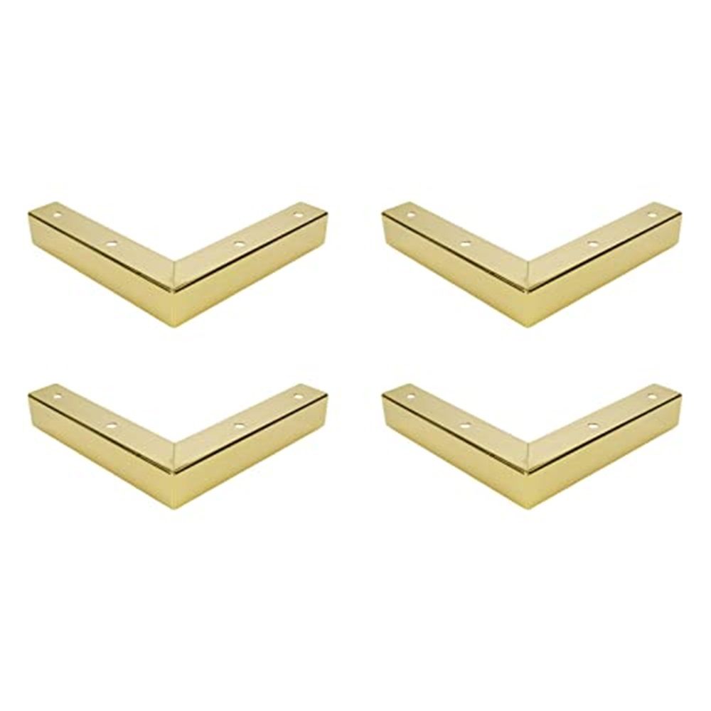4pcs  Dresser Legs Metal Furniture Legs 1 inch / 25 mm Height for Cabinet Sofa Table Replacement Parts, with Mounting Screws, Matte Gold