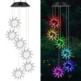 Sun Flower Solar Wind Chimes,gradening Gift  Birthday Day,Perfect for Patio Solar Light Yard Decor for Christmas