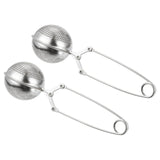 2 Pcs Snap Tea Ball Infuser with Handle, Loose Tea Steeper, Stainless Steel Tea Strainer for Brew Loose Leaf Tea, Silver