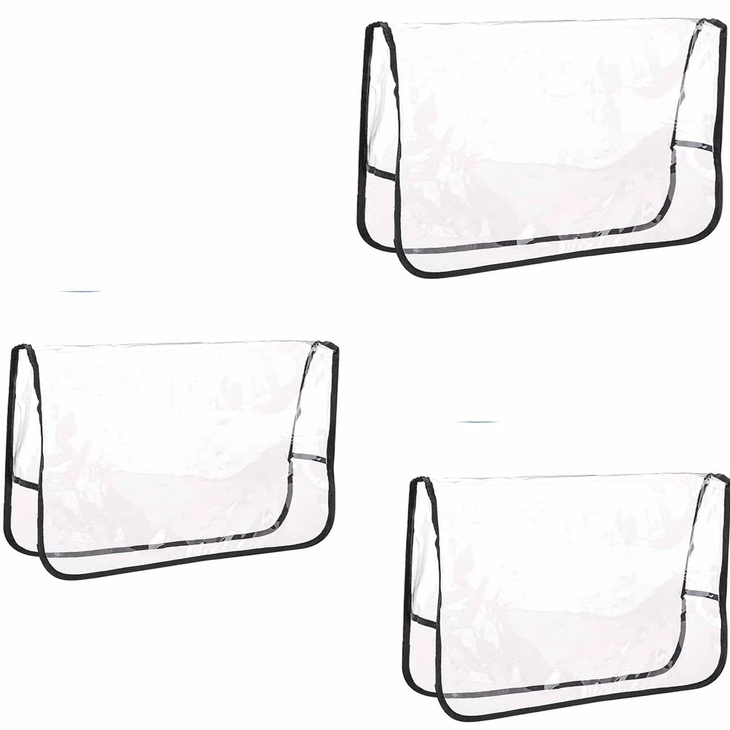 3pcs Plastic Salon Chair Back Covers Protectors - Pack of 3, Clear Vinyl Cover for Most Standard Salon Chairs. Protect Chairs from Stains, Chemicals, Mousse, Color, Peroxide & Bleach