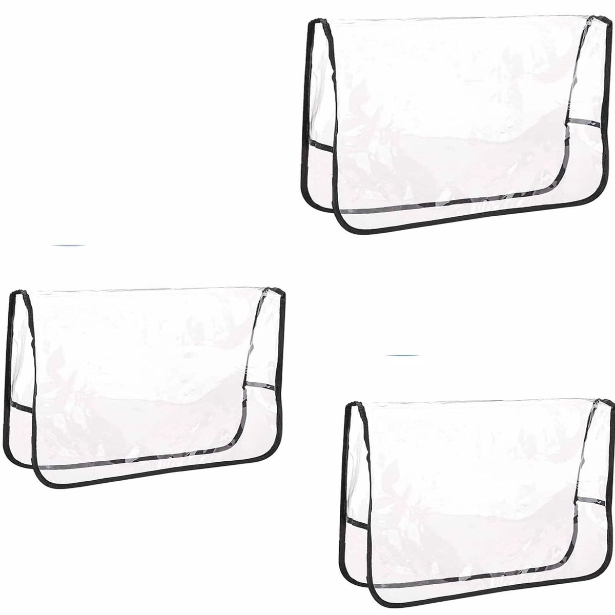3pcs Plastic Salon Chair Back Covers Protectors - Pack of 3, Clear Vinyl Cover for Most Standard Salon Chairs. Protect Chairs from Stains, Chemicals, Mousse, Color, Peroxide & Bleach