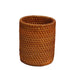 Handmade Rattan Pencil Holder, Cone Makeup Brush Holder, Table Décor Organizer Cups for Stationery, Cosmetic Brushes, Flower Vase, Brown, (8*10CM)