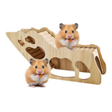 Hamster Climbing Toys – Wood  | Wooden Ladder House | Hamster Bridge Cage Accessories | for Small Animals, Squirrels, Mice, Gerbils,  Dwarf Pets（Round stick tunnel）