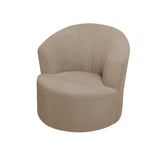Jacquard Swivel Barrel Chair Cover, Soft Polar Fleece Swivel Accent Chair Slipcover,Modern Barrel Chair Slipcover for Round Club Armchair (Khaki)