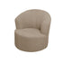 Jacquard Swivel Barrel Chair Cover, Soft Polar Fleece Swivel Accent Chair Slipcover,Modern Barrel Chair Slipcover for Round Club Armchair (Khaki)