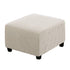 Square for Living Room Foot Stool Stretch Covers to Fit Foot Rest, Thick Checked Jacquard Fabric with Elastic Bottom (natural color)