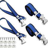 4PCS Drywall Stilts Straps, Adjustable Drywall Foot Band Straps Kit,Replacement Part for Stilts, 4 Shoe Straps + 8 Screws + 8 Spacers, Blue
