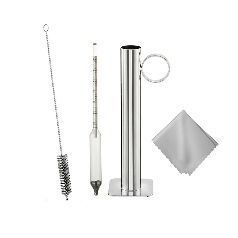Maple Syrup Hydrometer Test Cup Kit - Maple Syrup Density Kit, Baume and Brix Scale, Stainless Steel Maple Syrup Kit with Cleaning Brush - Calibrated to Create Pure Maple Syrup
