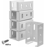 Heavy Duty Aluminum Fence Bracket for Vinyl Fencing Panel to Post Connection, Metal Replacement for 2.75in Plastic Brackets, Fits 2-3/4" Rails, 8 pcs