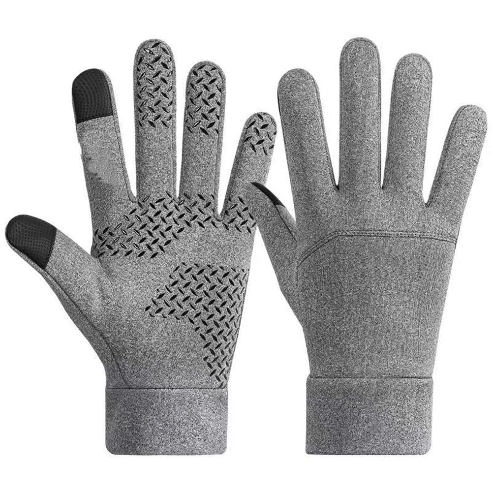 2 pack Winter Gloves for Men Women Touch Screen Gloves Cold Weather Warm Driving Running Gloves（gray,XL）