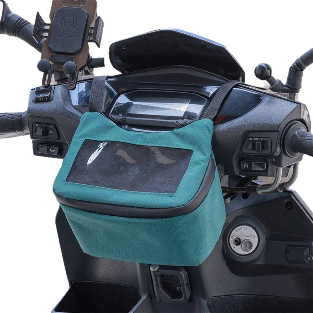 Bike Handlebar Bag – Exterior with Quick-Access Waterproof Zipper, Spacious Storage – Ideal for Cycling, Commuting and Adventure Rides (green)