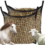 2 PCS Slow Feed Hay Net，31.5" x 35.4"Large Capacity Horse Feed Bag,Horses Hay Bags Easy to Hang for Horse Feeder Full Day Feeding Horses Goat Stall Trailer-Black