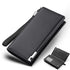 Long Wallets for Men Leather Blocking Bifold Wallet with Multi Slot and Zipper Pocket (Black, One Size)