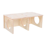 Wooden Hamsters 2-Chamber Hideout-Tunnel Multi Chamber Exploring Toy Rat Exploring Tunnel Toy for Mice Guinea Pig Hedgehog Squirrel Sugar Glider