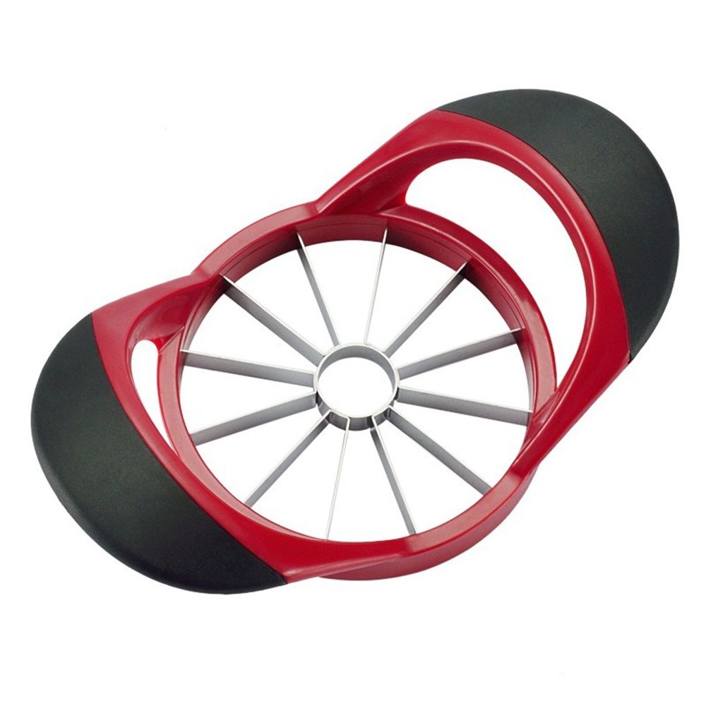 Extra Large Apple Slicer, 12-Slices Heavy Duty Apple Cutter, Durable Apple Corer, Stainless Steel Apple Slicer and Corer - for Apple, Potato, Onion and More, Red