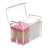 2 pack Holder Dispenser for Cotton Ball Swab, Cotton Round Pads, Floss,3 Compartment Plastic Apothecary Jars,Bathroom Organization and Storage,Vanity Organizers and Storage,Clear （oniy box）