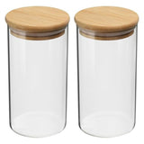 2 PCS Small Glass Storage Jars with Airtight Lids,650ml Cute Clear Storage container with Lid,Glass Pantry Canister for Beans, Rice,Sugar,Cookie Coffee