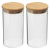 2 PCS Small Glass Storage Jars with Airtight Lids,650ml Cute Clear Storage container with Lid,Glass Pantry Canister for Beans, Rice,Sugar,Cookie Coffee