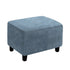 Stretch Rectangle  of Foot Stool for Living Room, Folding Storage Furniture Protector with Elastic Bottom, Machine Washable(Gray Blue, L)