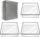 4 Pcs Plastic Sofa Seat Cushion Covers - Clear PVC Waterproof Couch Slipcover Against Cat Dog Clawing Scratching, 29.5*29.5*8.3 Inch, Black Edge