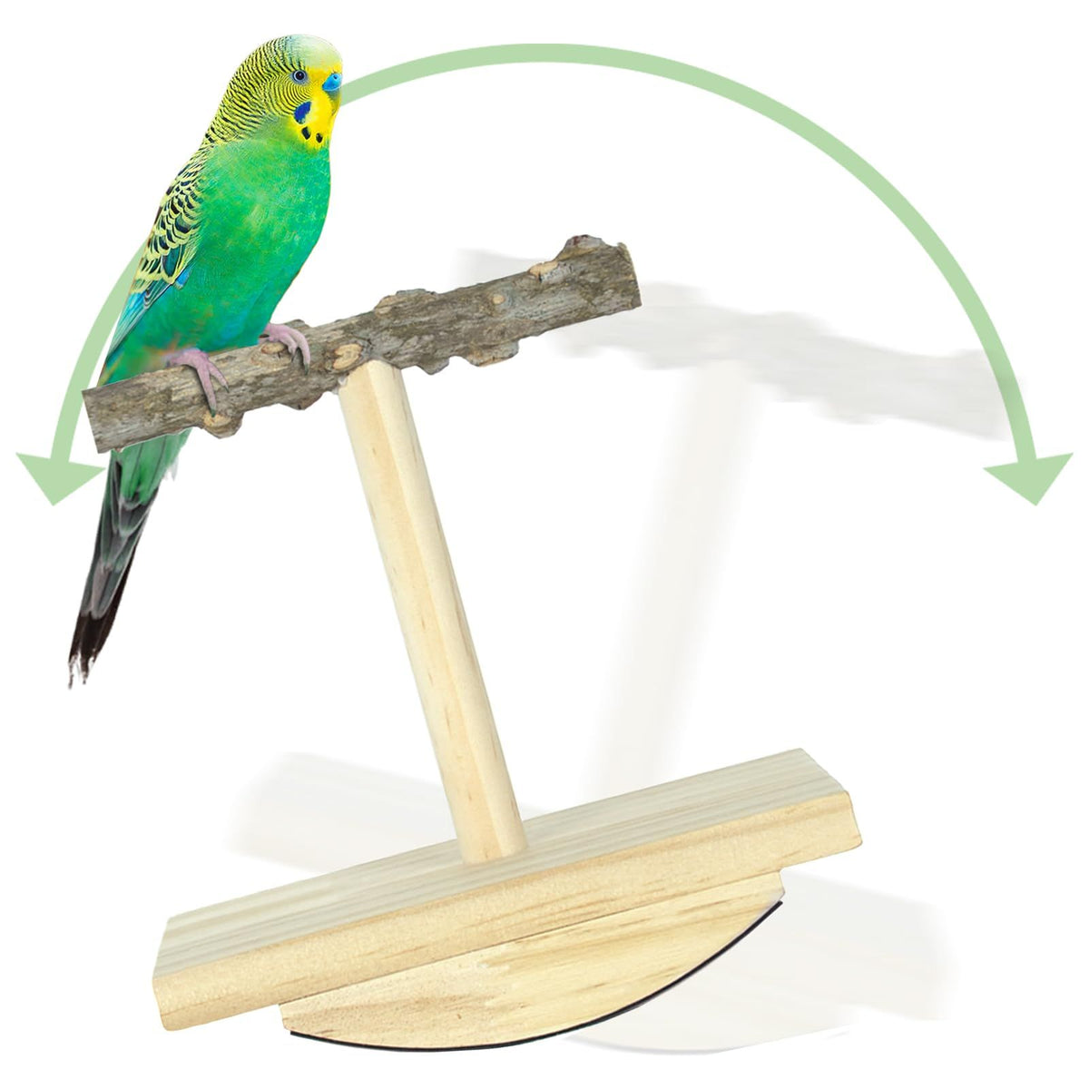 Bird Perch Training Parakeet Toys Interactive Cockatiel Perches, Wooden Bird Swing Playground Stand Parrot Enrichment Toy for Parakeet, Cockatiel,
