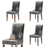 Plastic Chair Covers for Dining Room, Waterproof PVC Clear Seat Protector With Backrests, Protect From Stains, Spills, Scratches and Dust (4Pack)