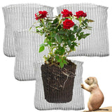 4-Piece  Stainless Steel Plant Root Guard Baskets: Protects Plants, Flowers & Vegetables from Gophers & Voles - Flexible & Easy to Install - Silver, Indoor/Outdoor Use（12*6inch）