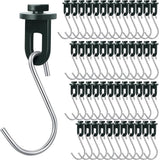 50 Pieces Greenhouse Hooks Hanger Twist Clips Greenhouse Fixing Clips with Stainless Steel S Hooks for Outdoor Garden Hanging Plants Plastic Insulation Netting Shading