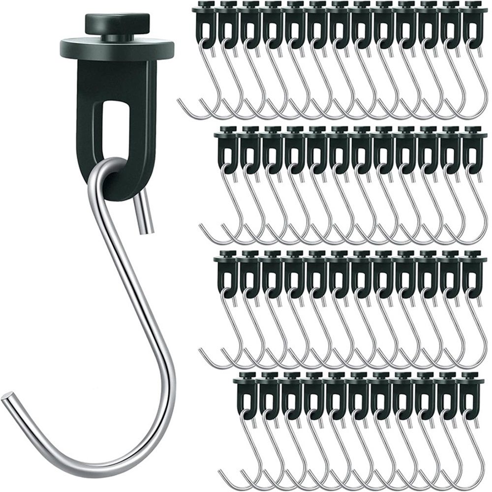 50 Pieces Greenhouse Hooks Hanger Twist Clips Greenhouse Fixing Clips with Stainless Steel S Hooks for Outdoor Garden Hanging Plants Plastic Insulation Netting Shading