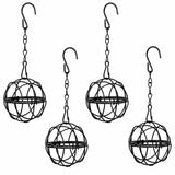 8Pcs Metal Hummingbird Feeders for Outdoors Hanging - Round Suet Ball Squirrel Proof Bird Feeders, Bird Watching Gifts for Wild Birds Outdoor Garden Window (Black)