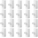 20 Pack Chicken Waterer PVC Tee Fittings - Fully Automatic for Threaded Chicken Waterer Nipples/Cups/Feeders/Poultry Water Drinker, White