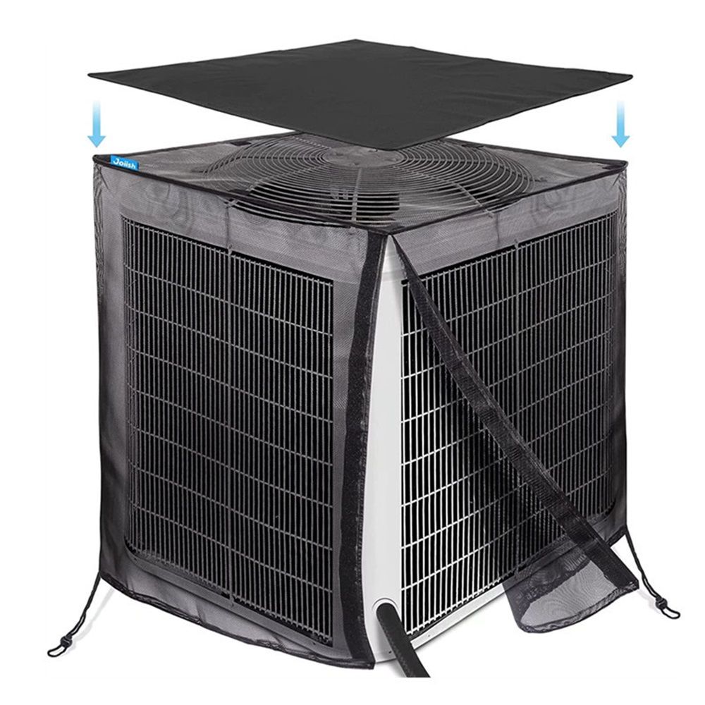 Air Conditioner Covers for Outside, Full Mesh With Detachable Waterproof Top, Breathable & All Seasons, 28 x 28 x 32 Inch Central AC Unit Protector Against Leaves, Weeds, Cottonwood and Debris