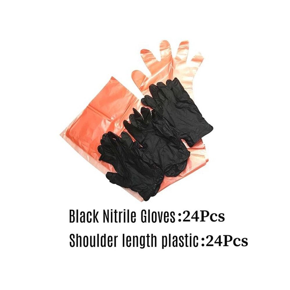 Field Dressing Gloves Set for Cleaning Disposable, 12 Set  Field Games Processing Gloves Tool Kit, Full-Shoulder-Length & Wrist-Length Gloves Combo Pack, 12 Pairs