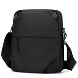 Crossbody bag for men, Small messenger bag with zipper and adjustable shoulder strap, Slim Shoulder Bag with Pocket, Black