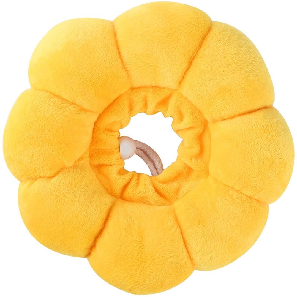 Adjustable Comfy Flower Style Collar for Cats Puppies Soft Recovery Cone Pet Protective Neck Collar (Yellow, Small)