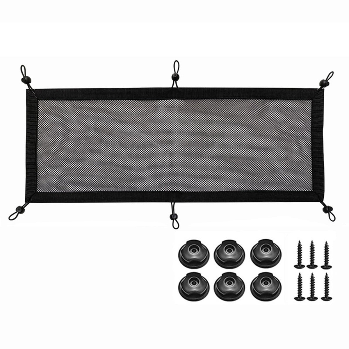Cable Management net - Under Desk Cable Management Tray - Cable net - Wire Management Under Desk - Cord Organizer (6-pole socket net pocket+6 plum blossom buckles+6 screws)