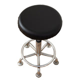 2 pack Round Cover with Elastic for Cushion Barstool, Waterproof Leather Slipcovers, Dia 12-14", Set of Foam Padded Seat Cushions for Vanity Chairs Indoors (High: 2-2.7",Only 2 chair covers)