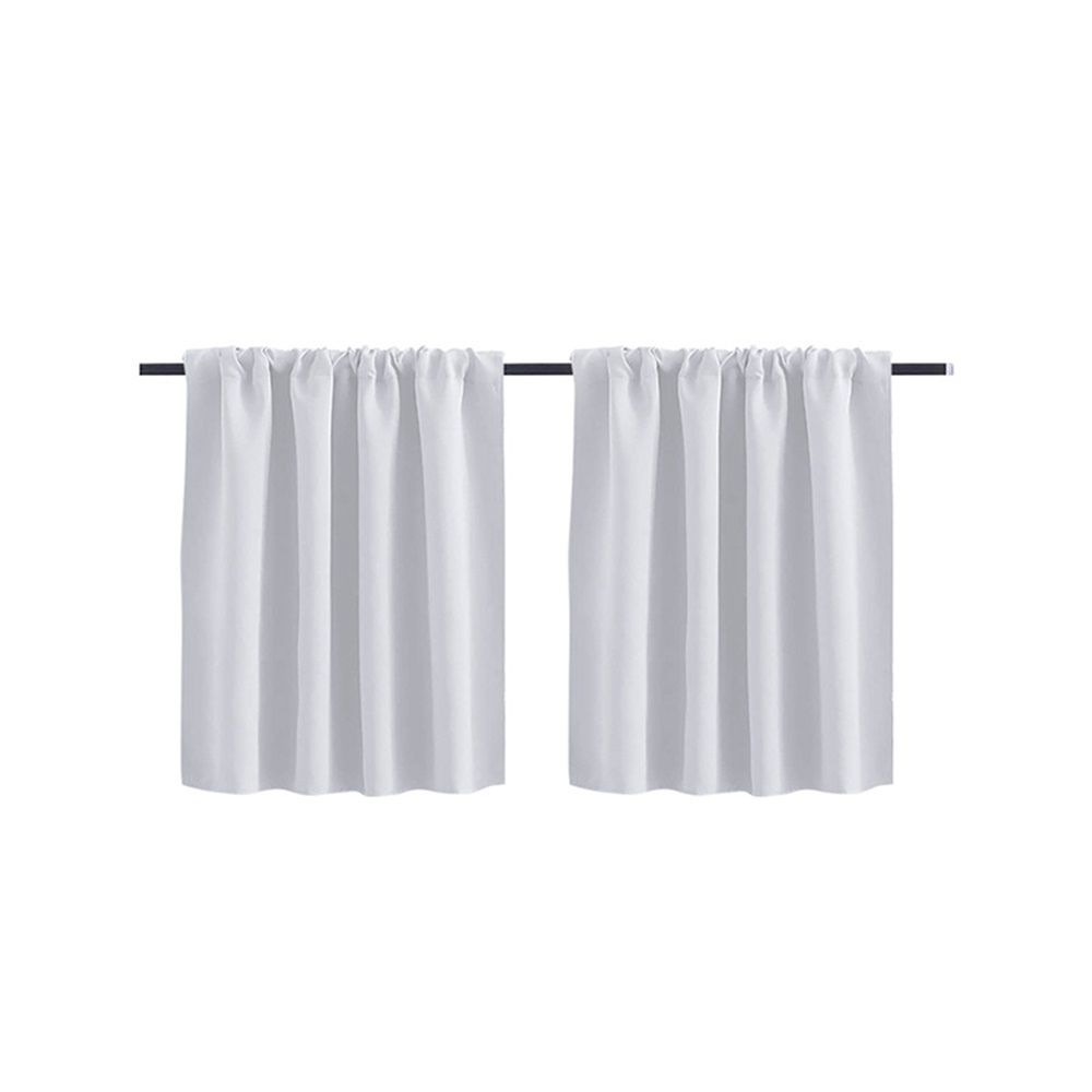 Kitchen Curtains Room Darkening Curtain Tiers Small Window Draperies for Nursery/Dining Room/Bathroom, 42 inch Wide x 36 inch Long, Grayish White, 2 Panels