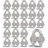 40 PCS 1/4" Stainless Steel Wire Rope Cable Clip Clamp M6 Wire Rope Clamp Wire Rope Cable Clip Clamp U Bolt Saddle Fastener