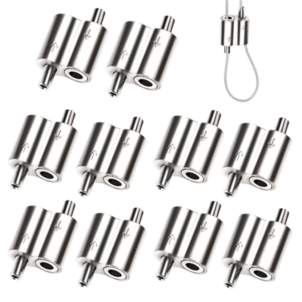 Stainless Steel Wire Rope Cable Clip Clamp, 1/16" Two Way Wire Rope Clips for 1/16 Inch (1.5mm-2.5mm) Stainless Steel Cable/Wire Rope - 10 PCS