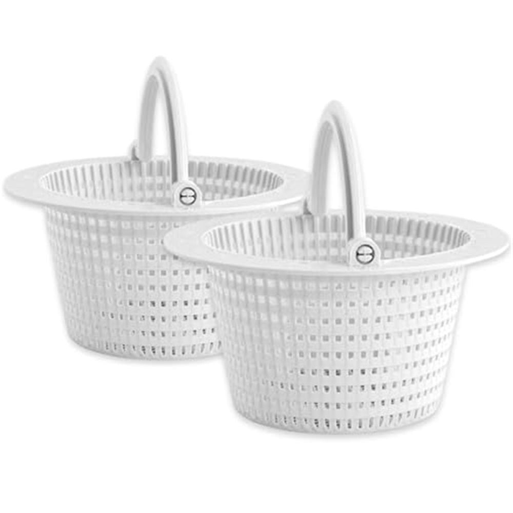 Pool Above Ground Swimming Pool Through-Wall Skimmer Basket with Handle (2 Pack) Replacement Strainer for Leaves and Debris - Not Compatible with inground Pools